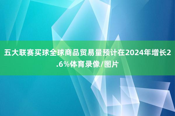 五大联赛买球全球商品贸易量预计在2024年增长2.6%体育录像/图片