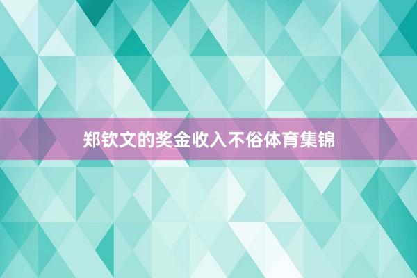 郑钦文的奖金收入不俗体育集锦